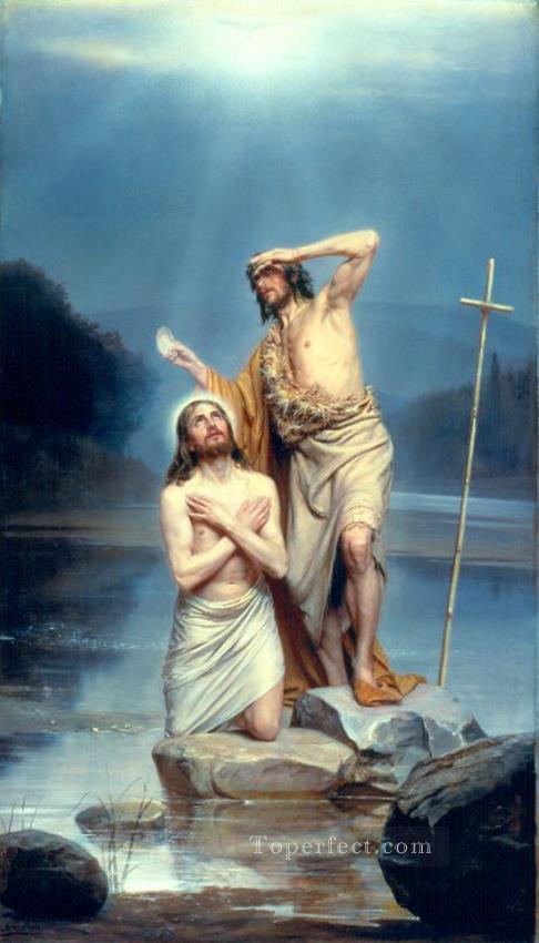 Die Taufe Christi Religion Carl Heinrich Bloch Ölgemälde